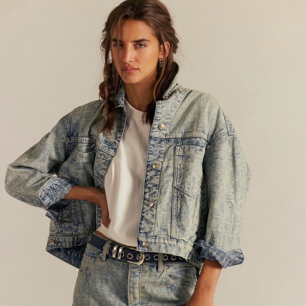 We The Free Denim Jacket in Light Blue